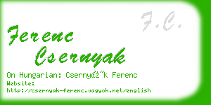 ferenc csernyak business card